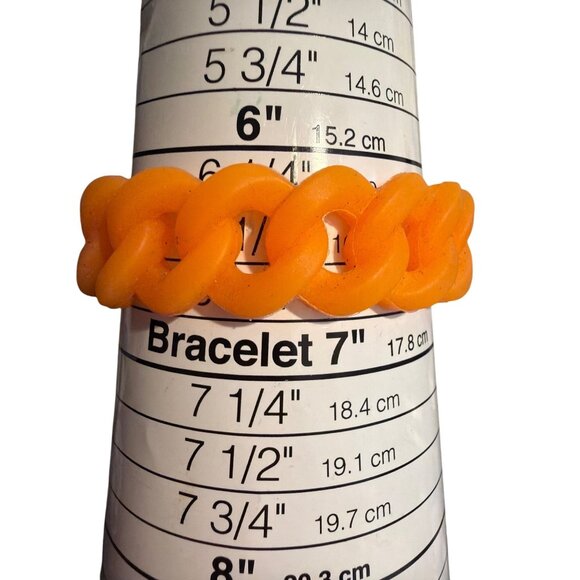 Tennessee Vols Orange Silicone Link Bracelet Logo Charm Glows Under Black Light - Picture 5 of 5